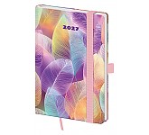 Kapesní diář 2027 Helma A6 Vario Feathers s gumičkou