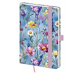 Kapesní diář 2027 Helma A6 Vario Wildflowers s gumičkou