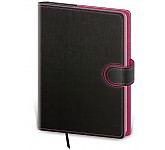 Tečkovaný zápisník Flip L antracit/magenta (čtverečkovaný)